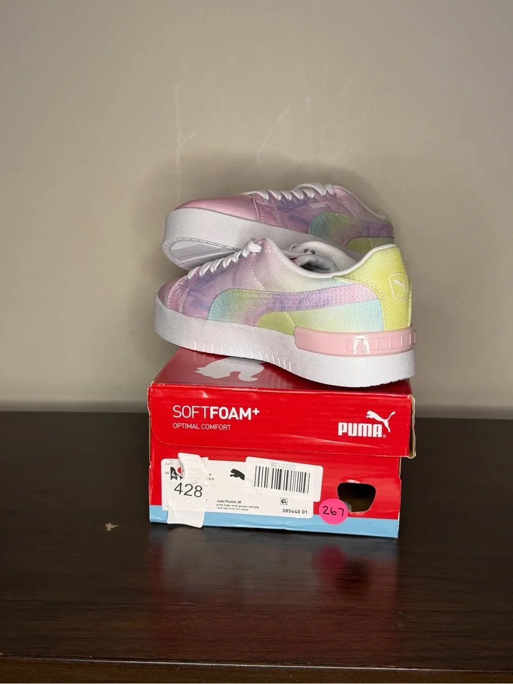 Puma Kids Pastel Gradient Sneakers - Pink, Yellow, Blue